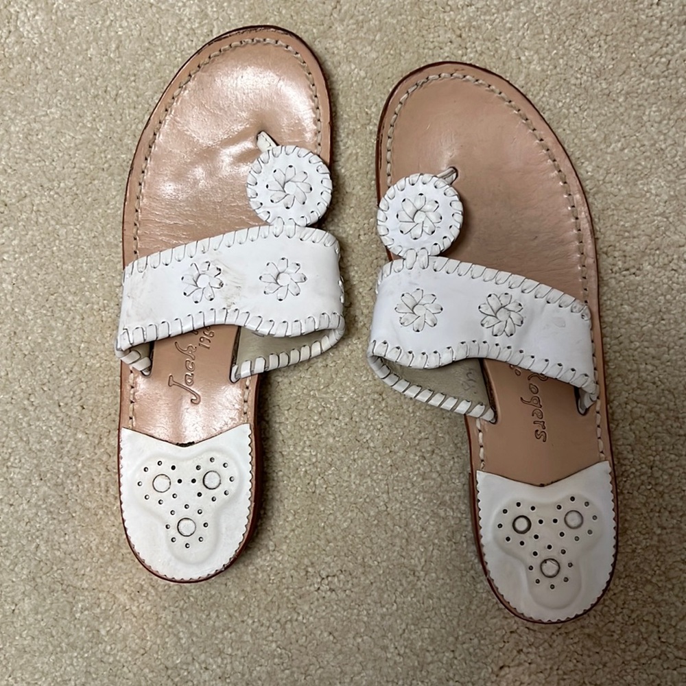 JACK ROGERS Jacks Flat Sandal White Size 8